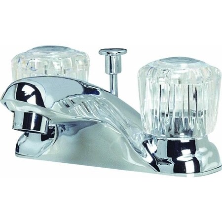 2 Acrylic Handle Bathroom Lavatory Faucet With Pop-Up